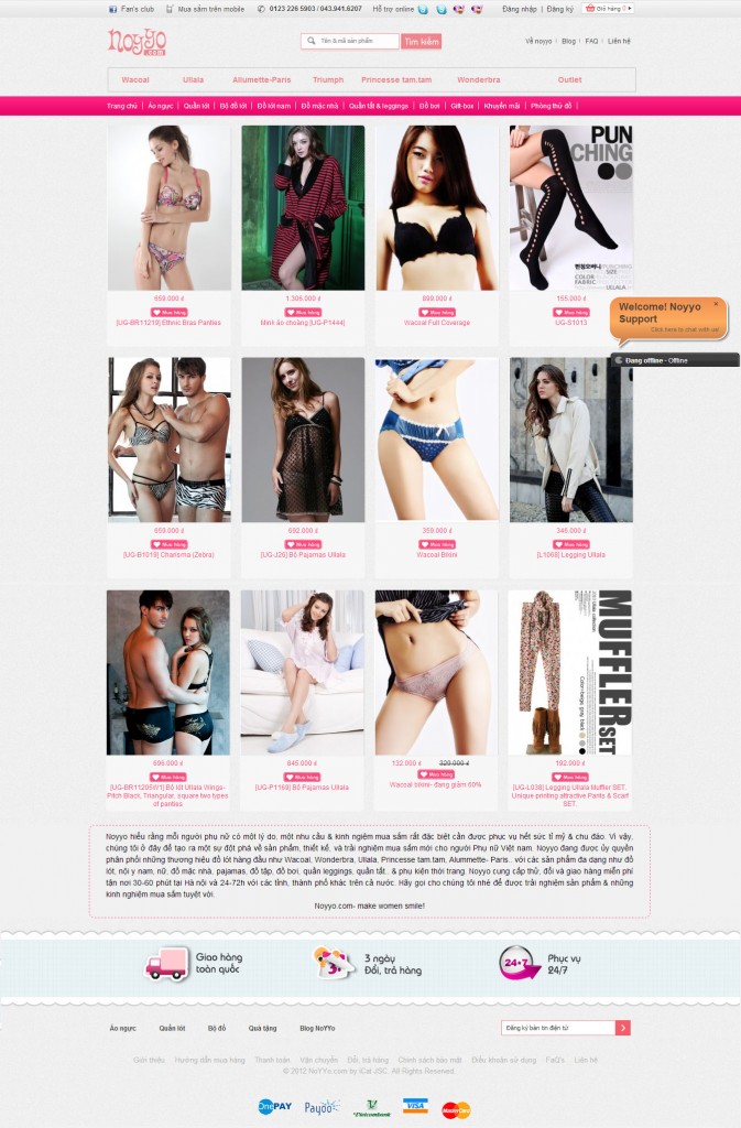 Noyyo Women Lingerie website